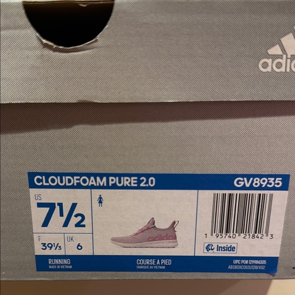 Adidas Cloudfoam Pure 2.0 Women’s Size 7.5 Running Shoes Light Pink - Picture 2 of 12